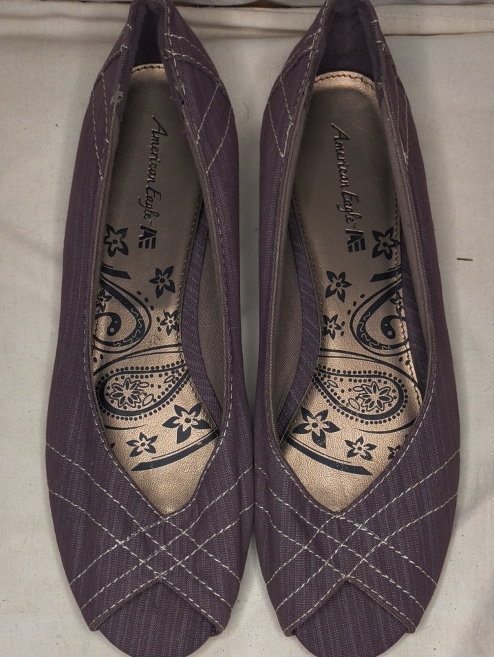 American Eagle Outfitters Purple Slip-On Open Toe Ballet Flats Size 12 AQ